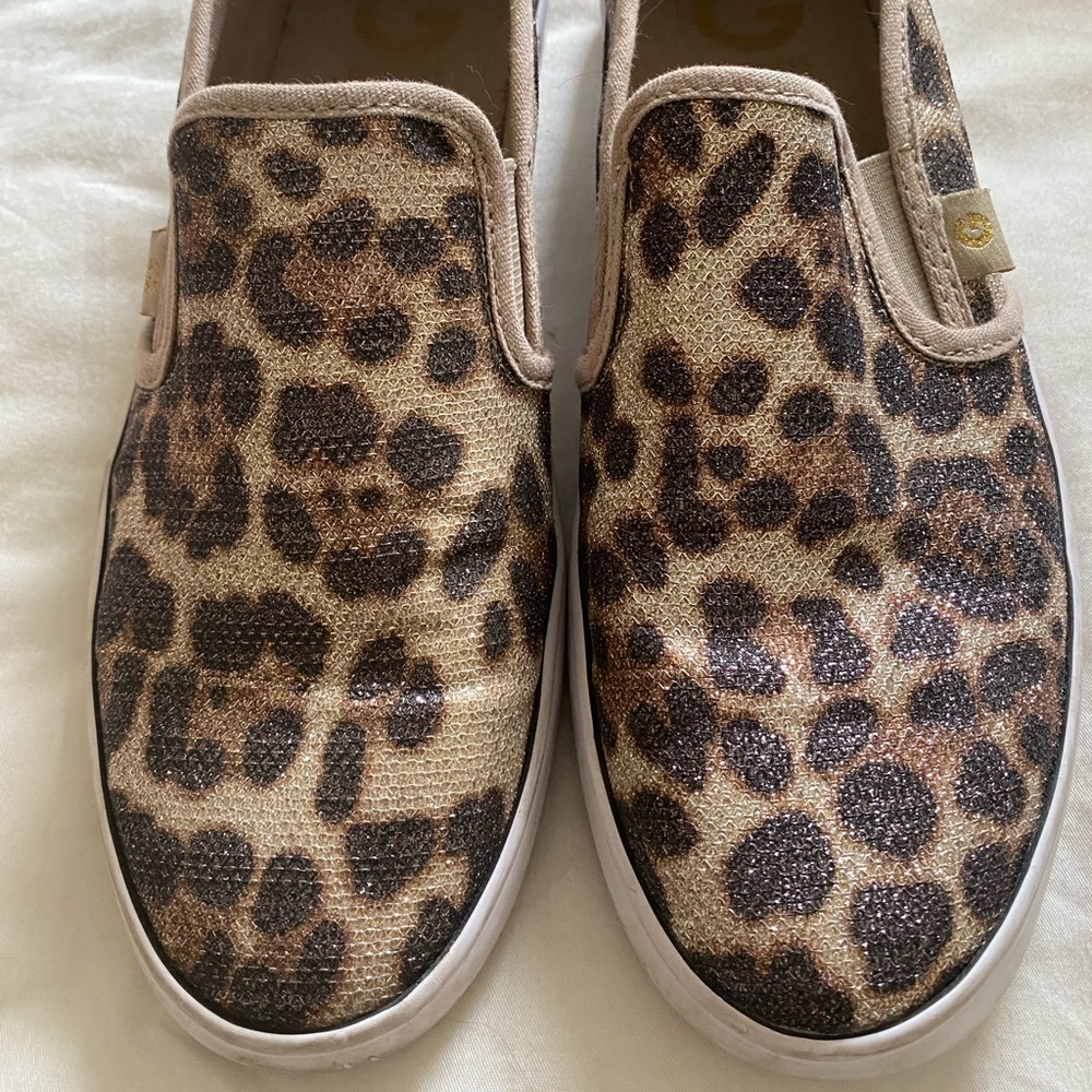 G by Guess Leopard Canvas Slip On Shoes